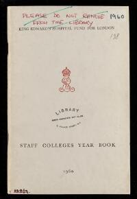 Staff colleges year book 1960